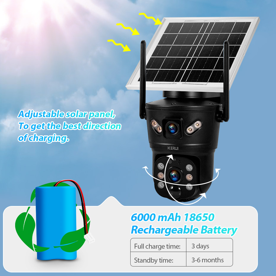 Home Security Product - KERUI 6MP 4G SIM WiFi Solar