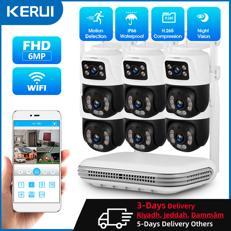 Nvr Kit 8 Channel - KERUI Waterproof 6MP HD Wireless Dual