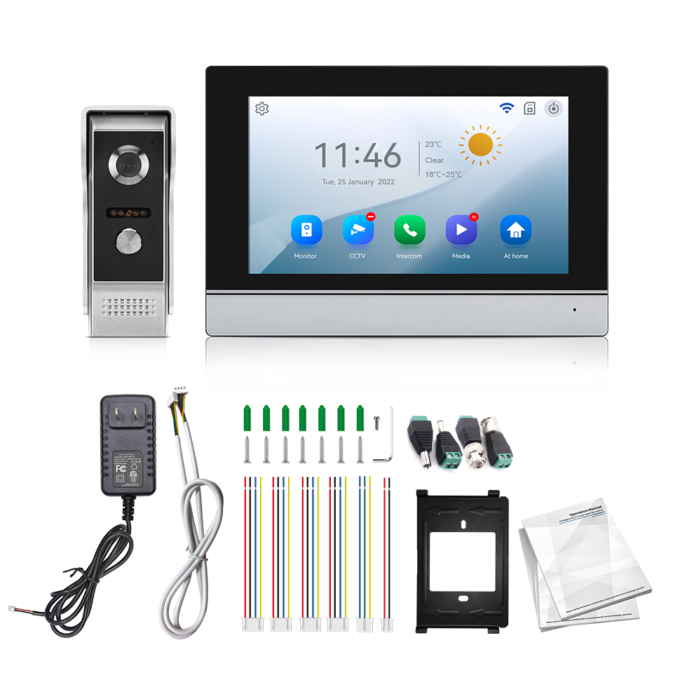 Home Security Doorbell Camera - 7Inch IPS Screen 2MP Tuya Remote