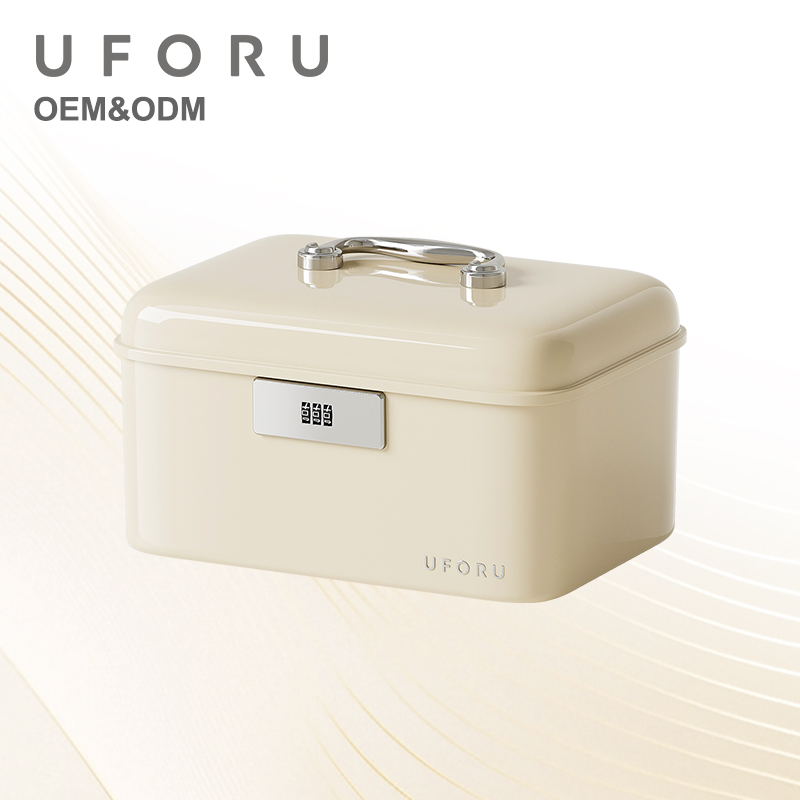 Home Security Box - UFORU Handle-Equipped Lockable Storage Box, Double-Layer