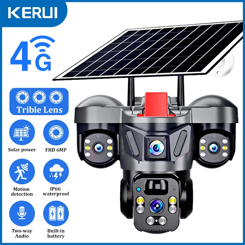 Home Security Product - KERUI Outdoor PTZ 6MP 4G SIM
