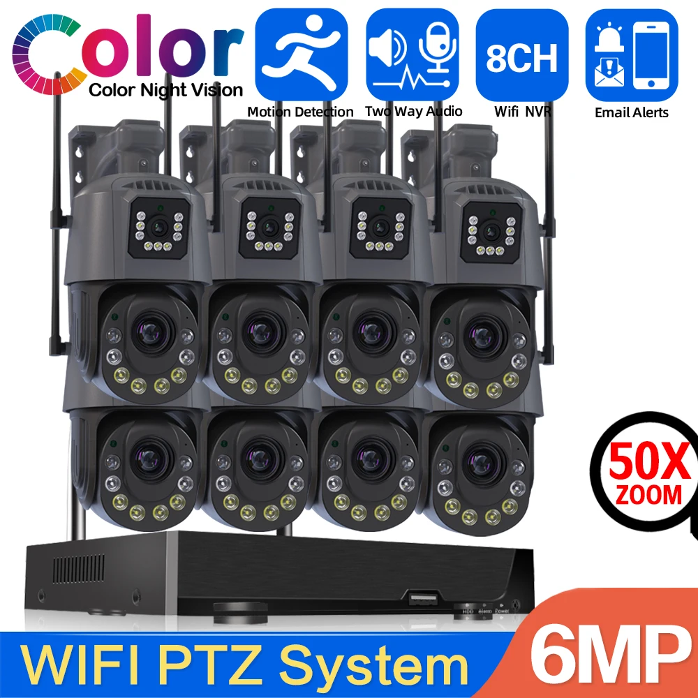 6MP 50X Zoom Wifi CCTV Camera  - đánh giá và giá Nvr Kit 8 Channel
