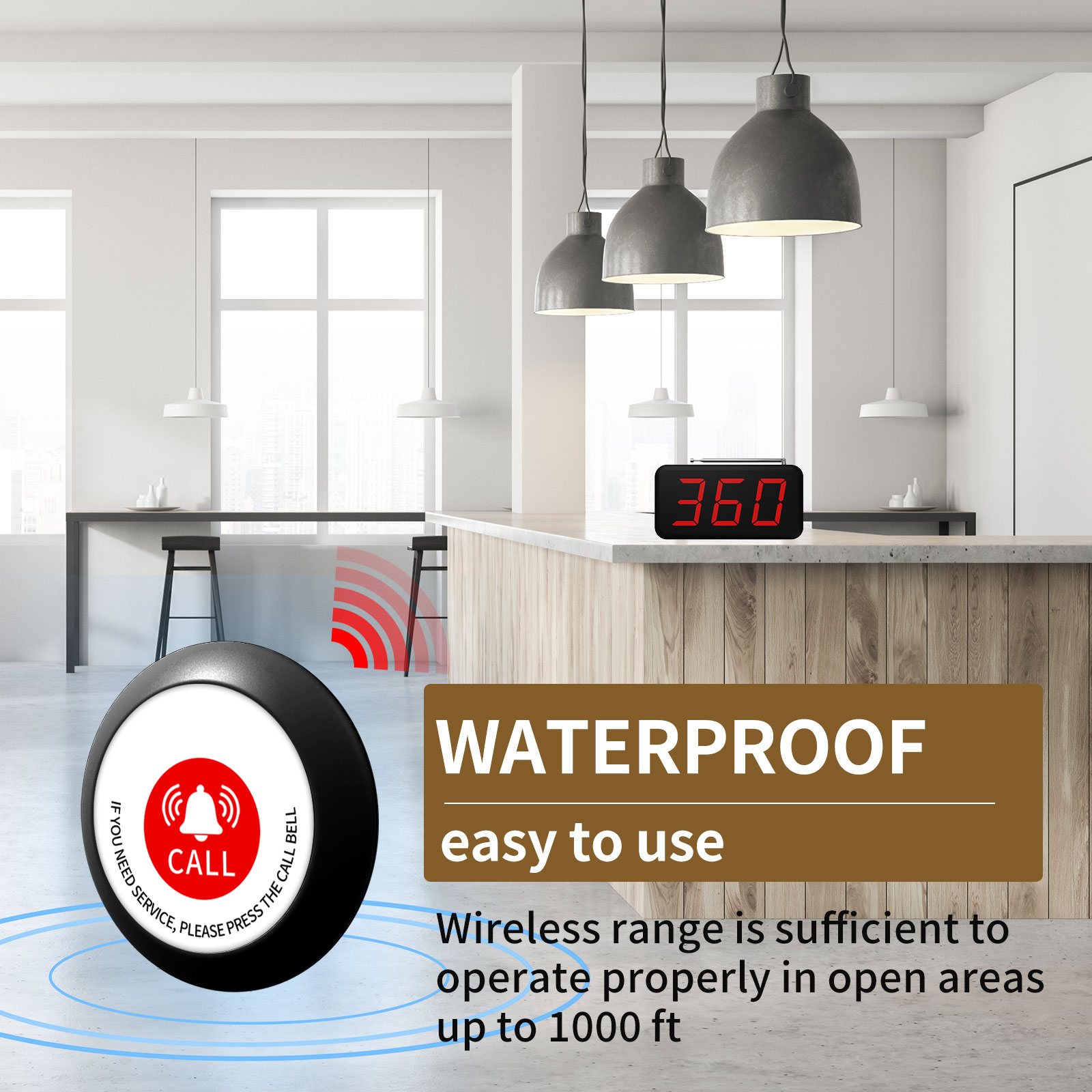 Wireless 3-Digits Cafe Buzzer  - đánh giá và giá Home Security Companies