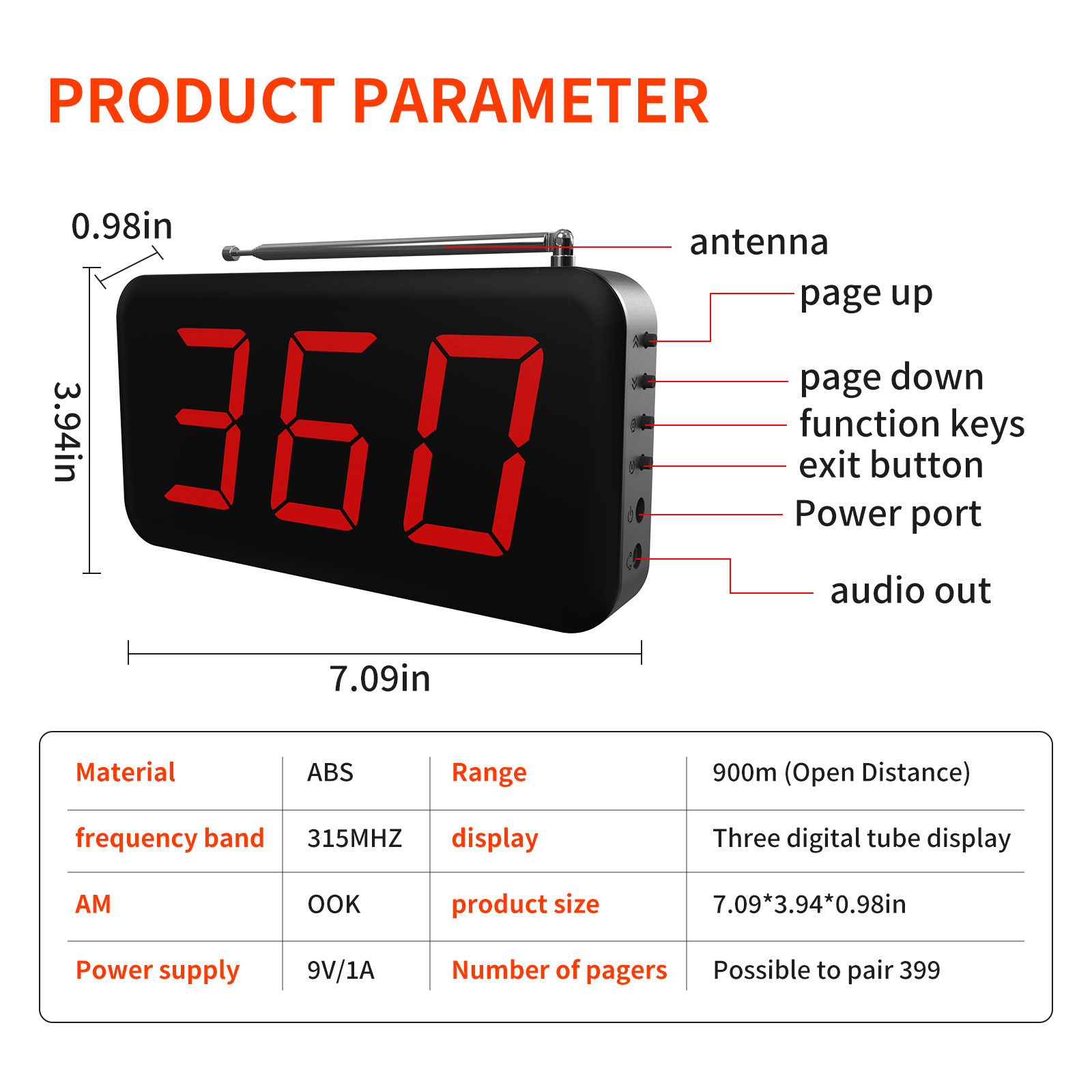 Wireless 3-Digits Cafe Buzzer  - đánh giá và giá Home Security Companies