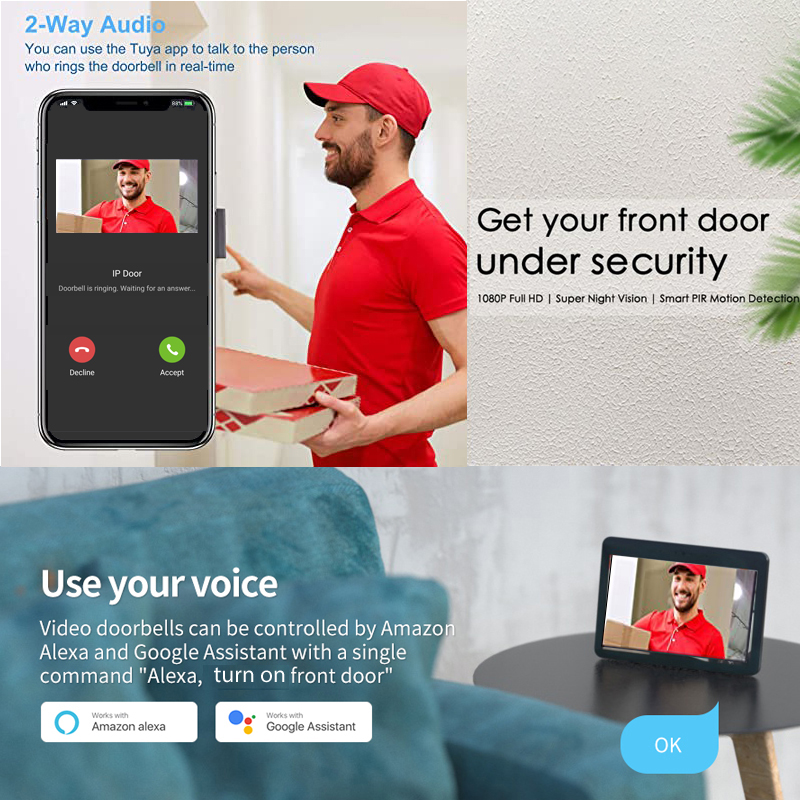 Tuya Smart 1080P Doorbell Came - đánh giá và giá Home Security Doorbell Camera
