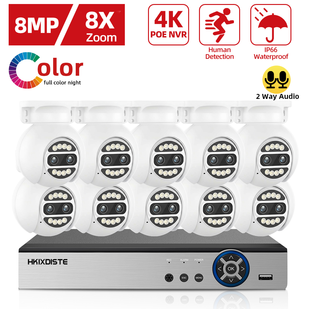 4K Dual Lens POT PTZ Camera Se - đánh giá và giá Nvr Kit 8 Channel