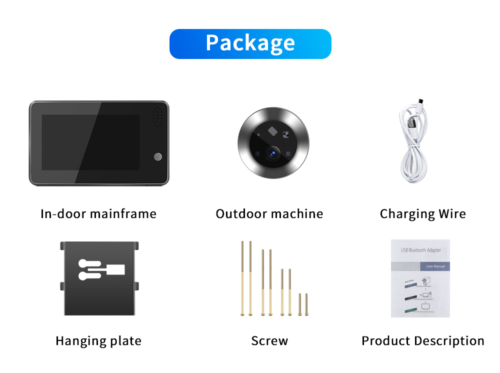 4.3inch Tuya Smartlife WiFi Do - đánh giá và giá Home Security Doorbell Camera